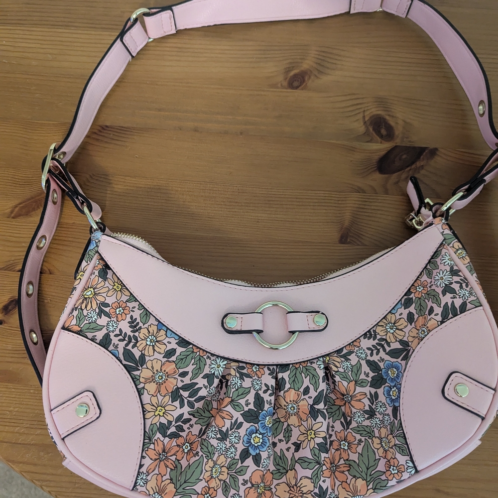 No Boundaries Pink Floral Shoulder Bag